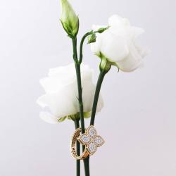Michalis Diamond Gallery Golden Ring Princess Flower