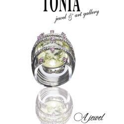 Diamond Green Amethyst Ring By Tonia Jewellery